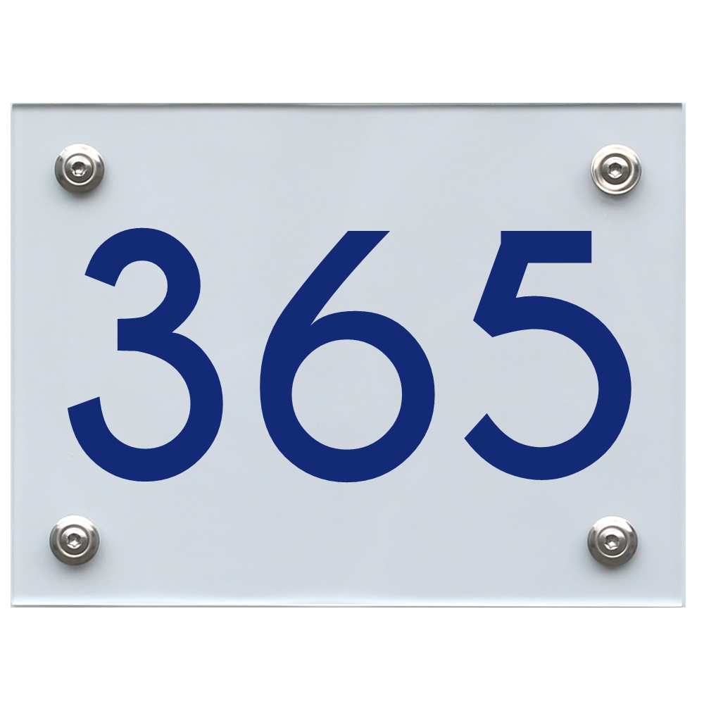 Hausnummernschild 365 blau