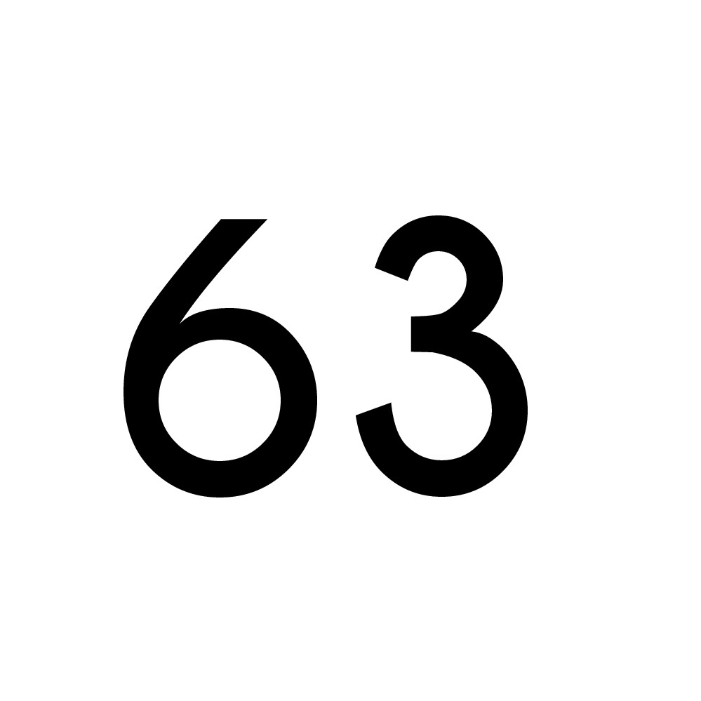 Hausnummer Aufkleber 63 schwarz