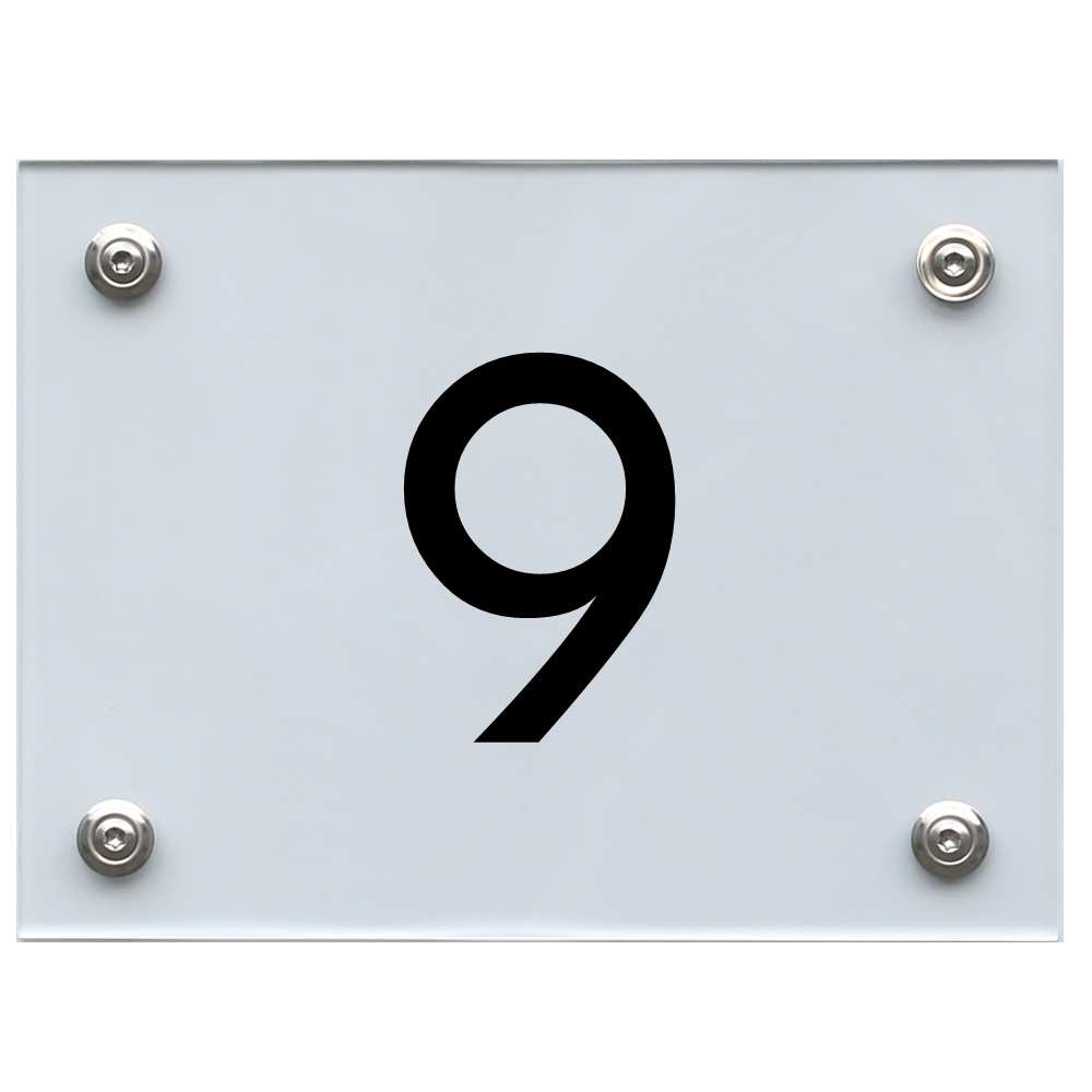 Hausnummernschild 9 schwarz