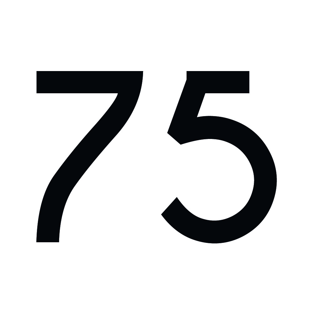 Zahlenaufkleber 75 schwarz
