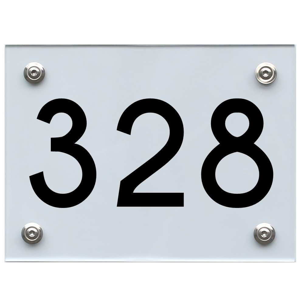 Hausnummernschild 328 schwarz