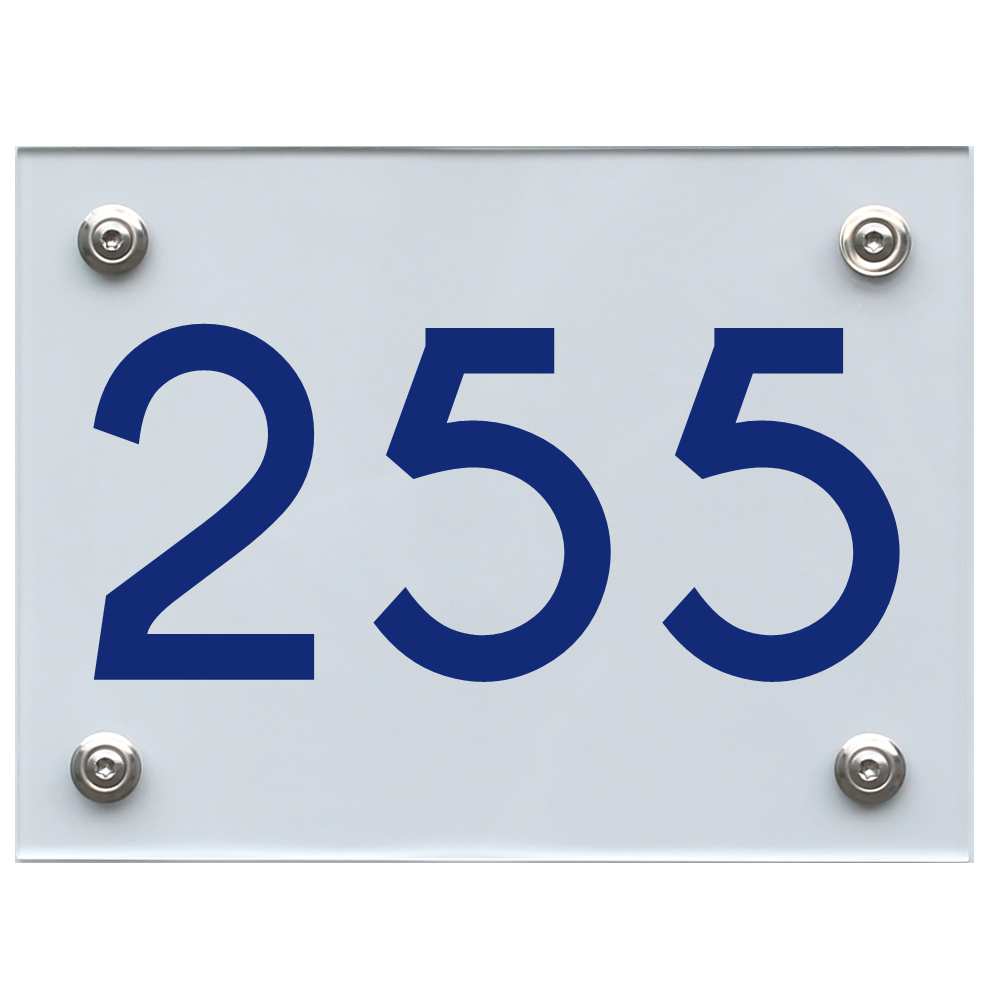 hausnummernschild-255-blau Hausnummernschild 255 blau