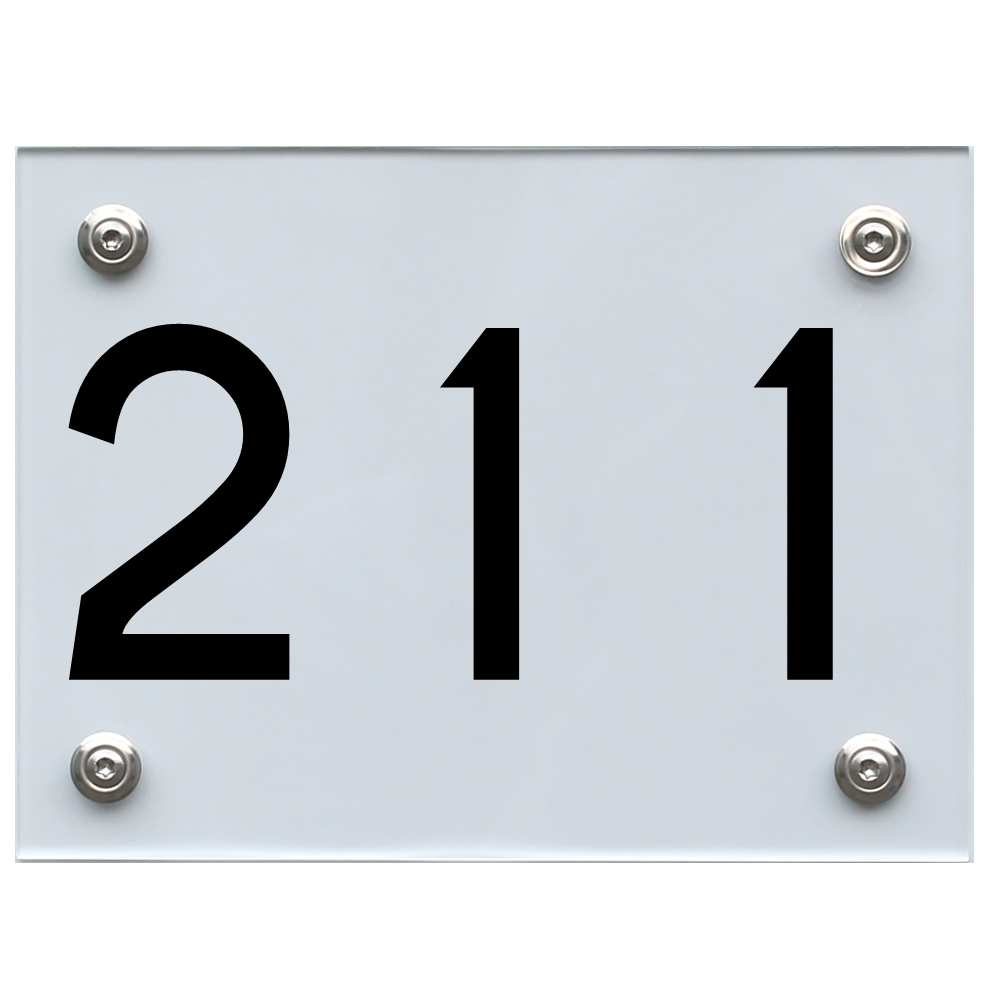 Hausnummernschild 211 schwarz
