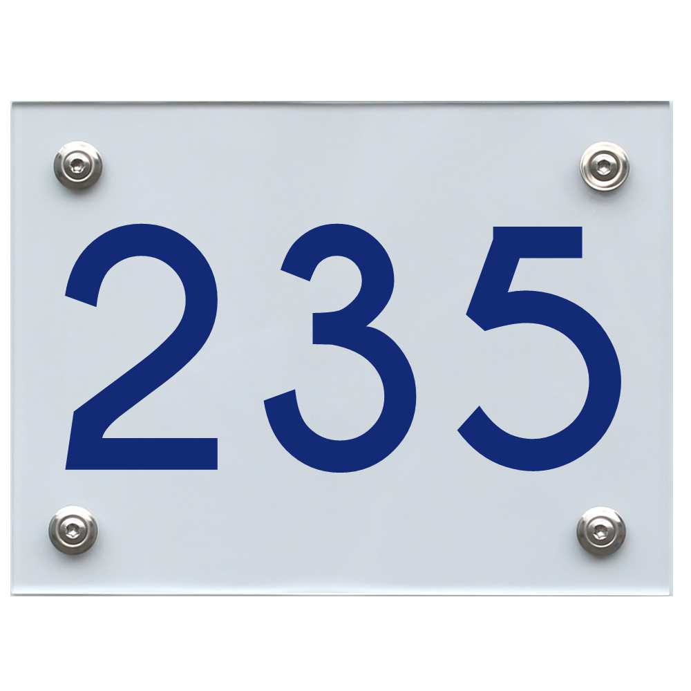 Hausnummernschild 235 blau