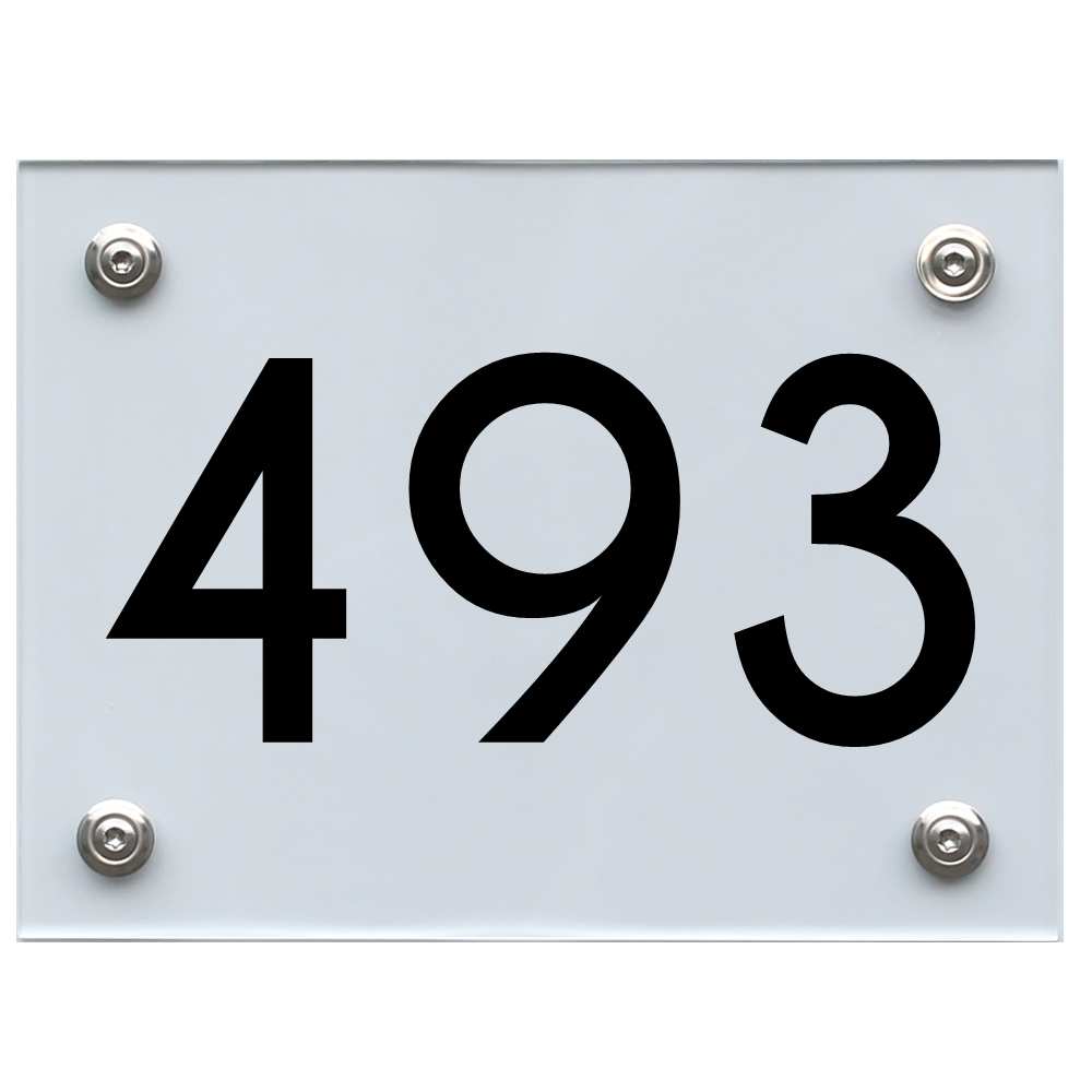 Hausnummernschild 493 schwarz