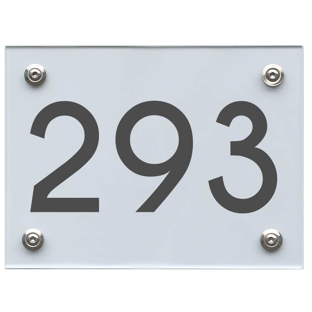 Hausnummernschild 293 dunkelgrau