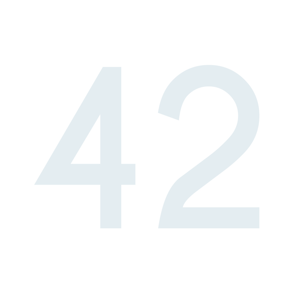 Zahlenaufkleber 42 weiß