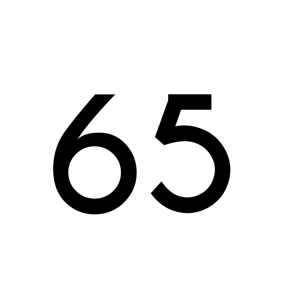 Hausnummer Aufkleber 65 schwarz