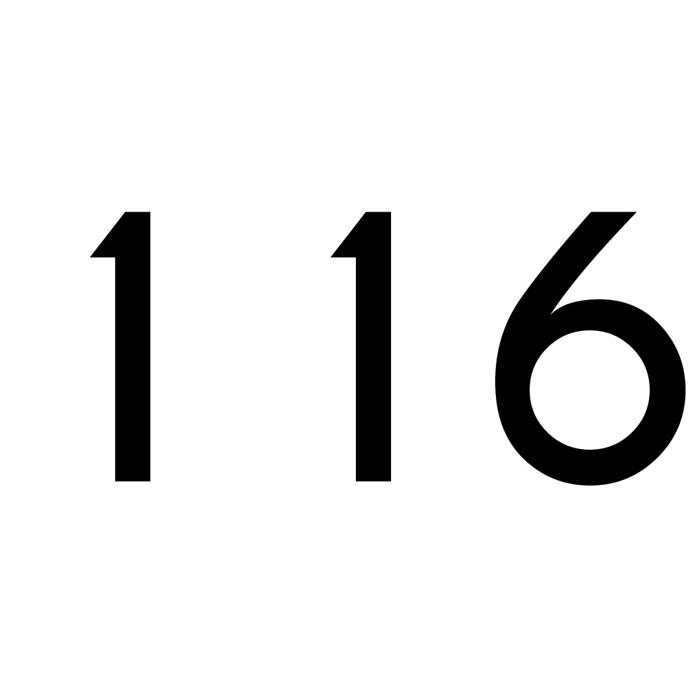 hausnummer-116 Hausnummer Aufkleber 116 schwarz