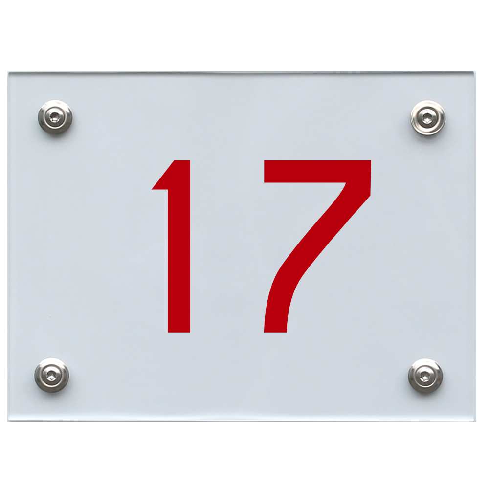 Hausnummernschild 17 rot