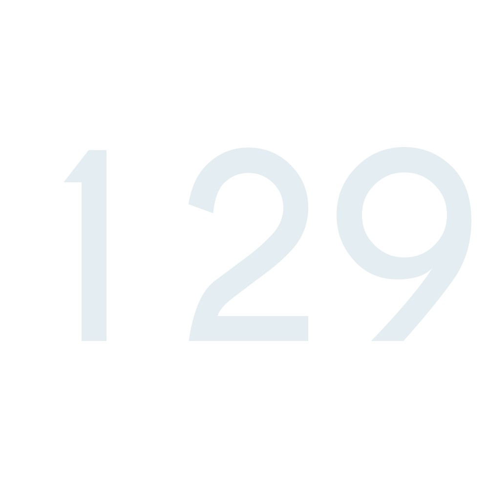 Hausnummer Aufkleber 129 weiss