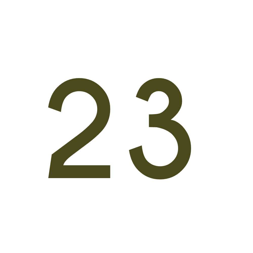 Hausnummer Aufkleber 23 gold