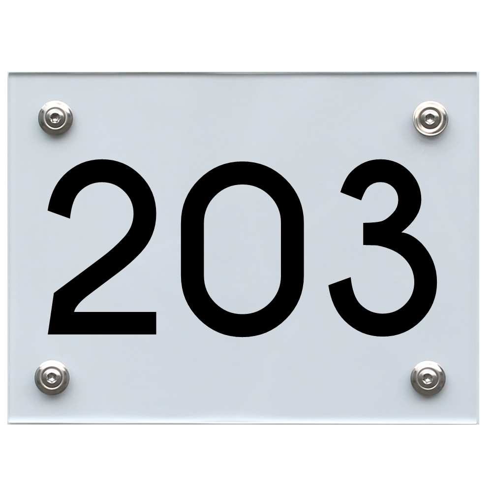 Hausnummernschild 203 schwarz