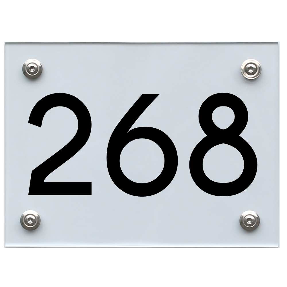 Hausnummernschild 268 schwarz