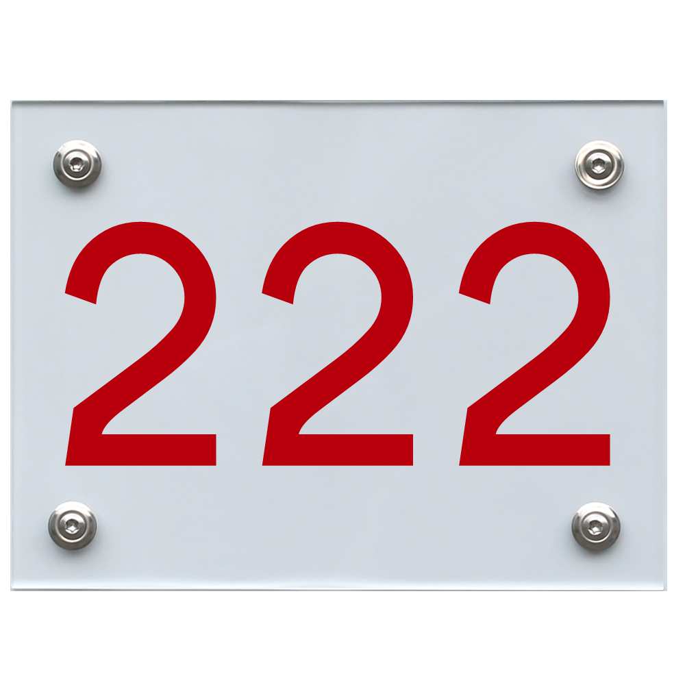 Hausnummernschild 222 rot