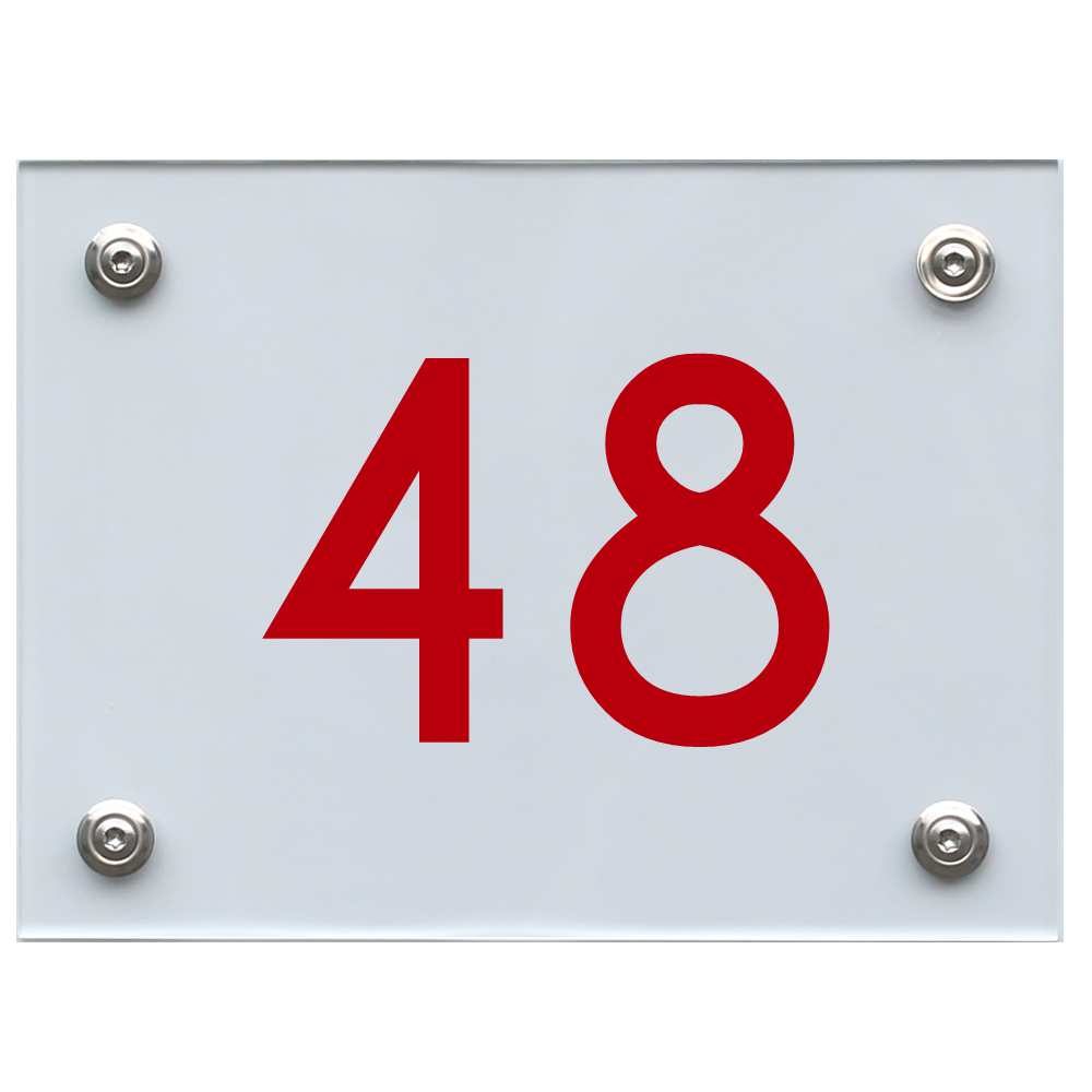 Hausnummernschild 48 rot