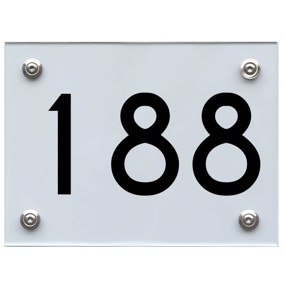Hausnummernschild 188 schwarz