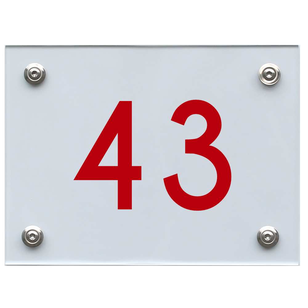 Hausnummernschild 43 rot
