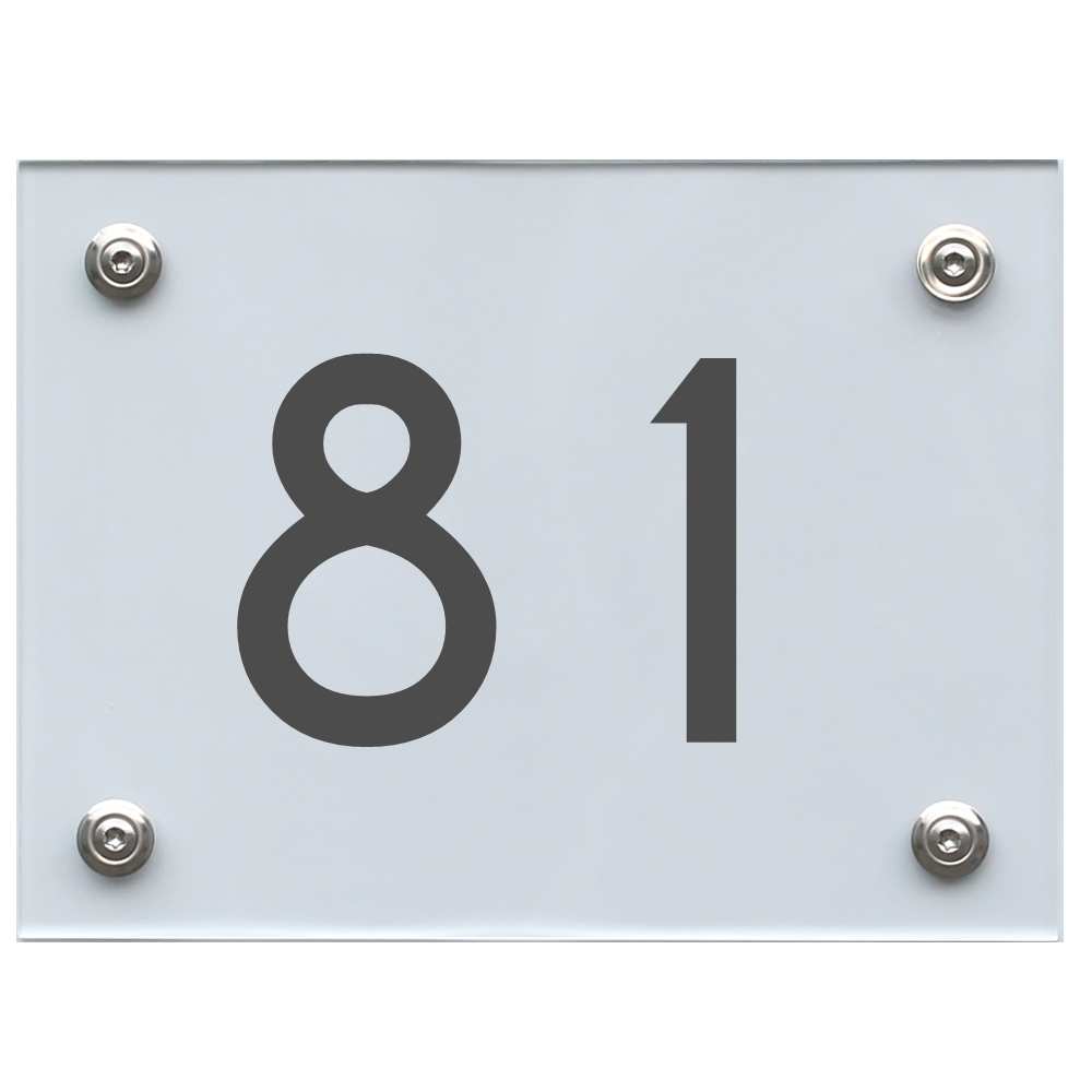 Hausnummernschild 81 dunkelgrau