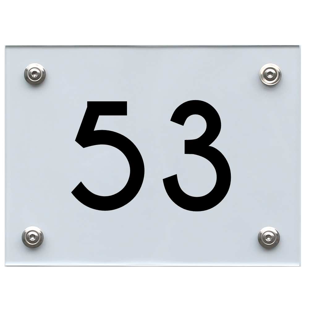 Hausnummernschild 53 schwarz