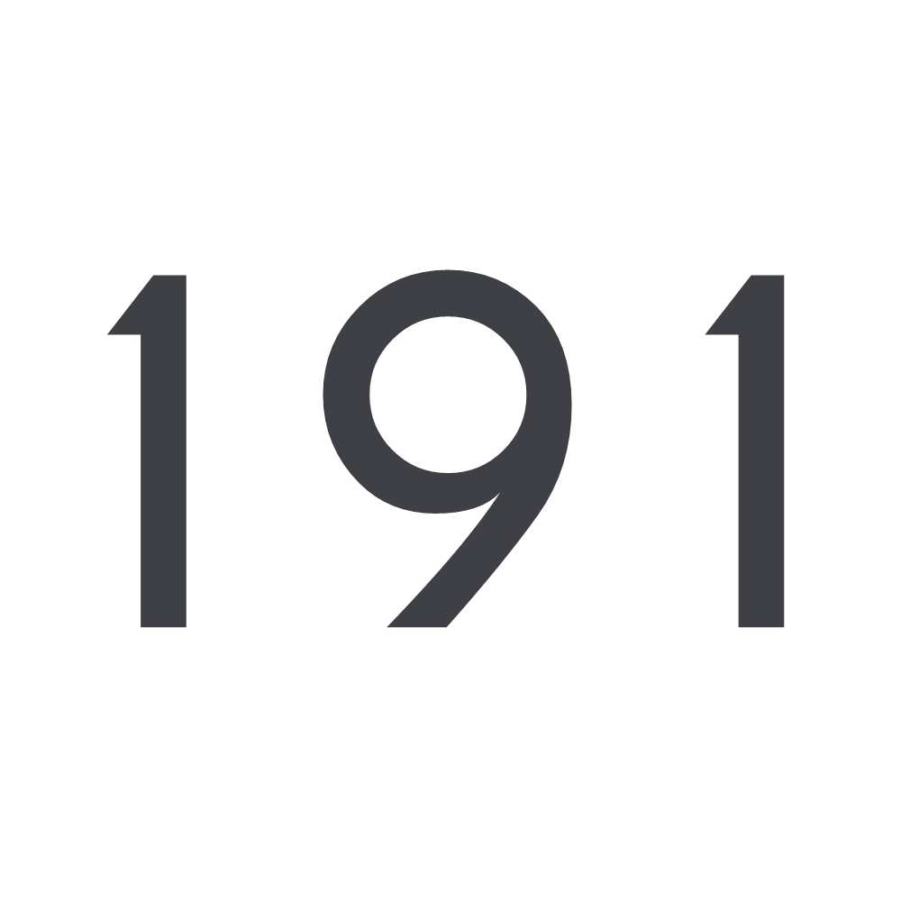 Hausnummer Aufkleber 191 dunkelgrau