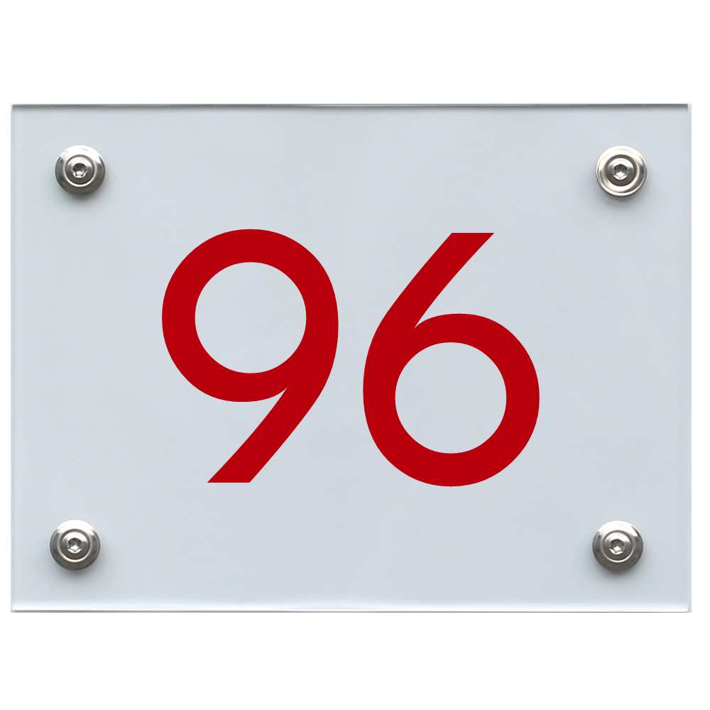 Hausnummernschild 96 rot