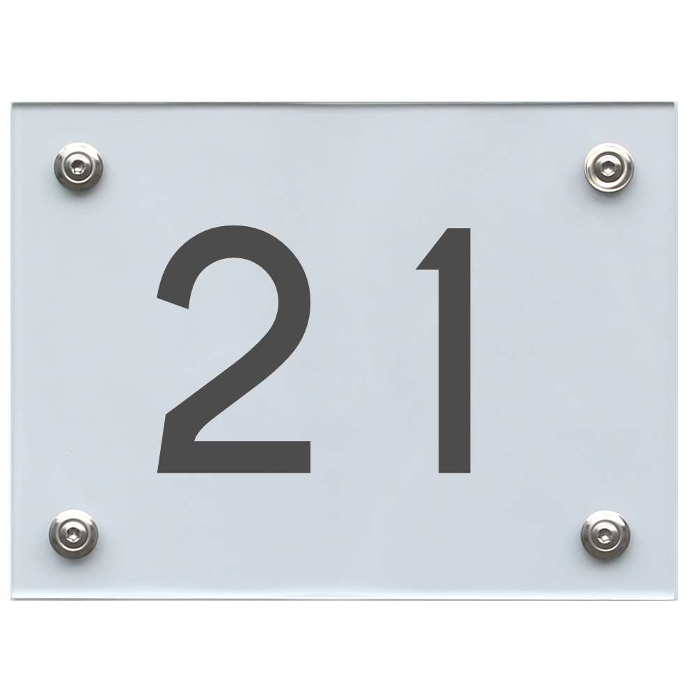 Hausnummernschild 21 dunkelgrau