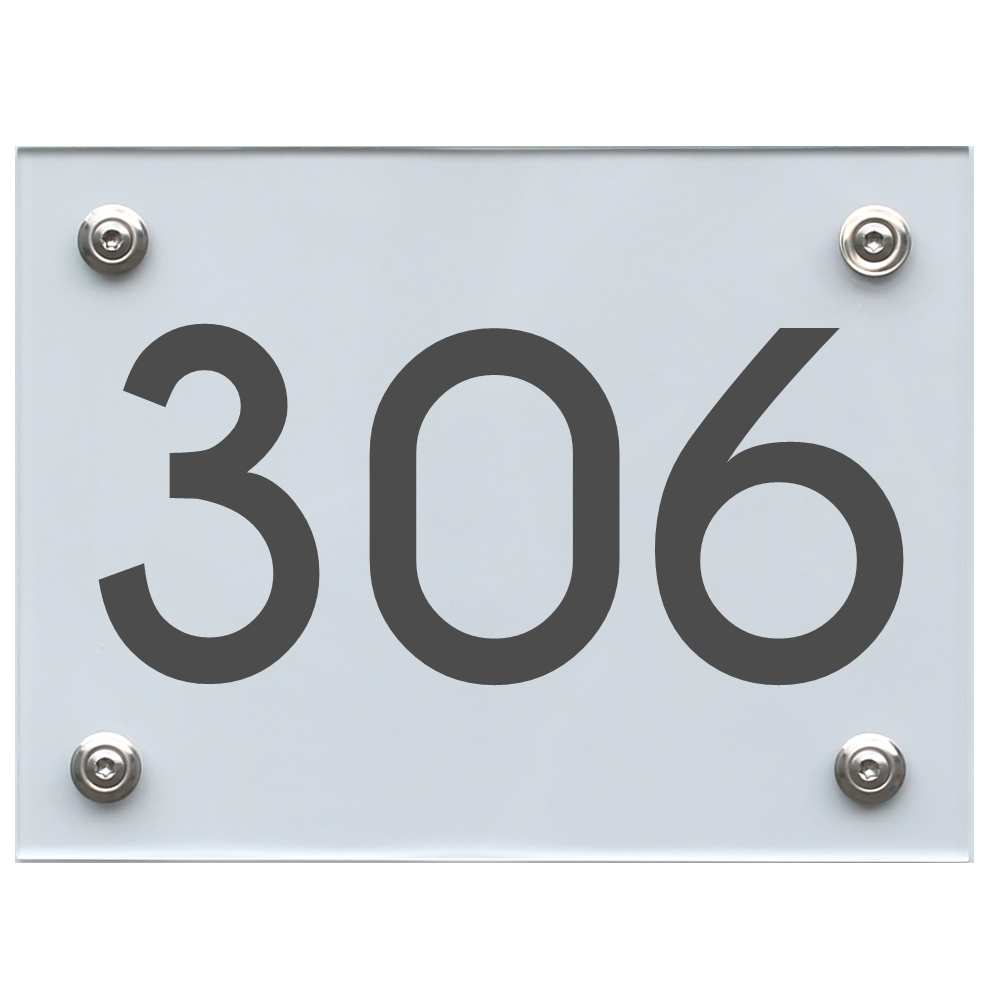 Hausnummernschild 306 dunkelgrau