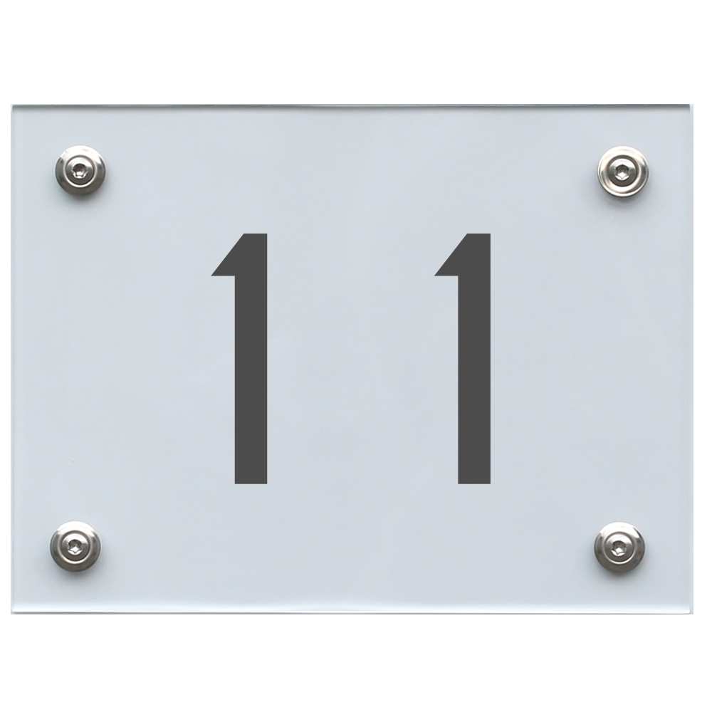 Hausnummernschild 11 dunkelgrau