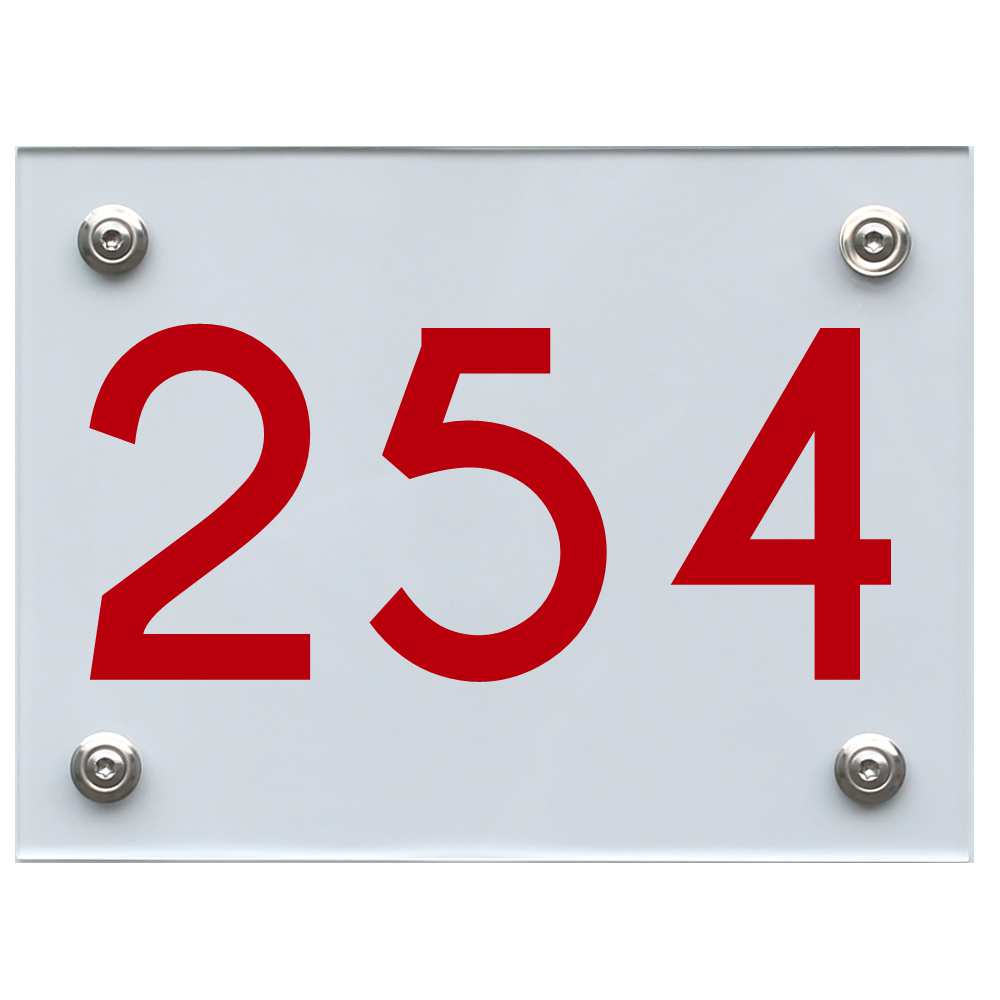 Hausnummernschild 254 rot