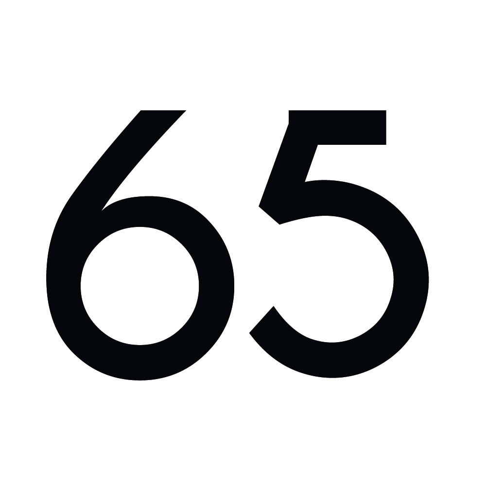 Zahlenaufkleber 65 schwarz