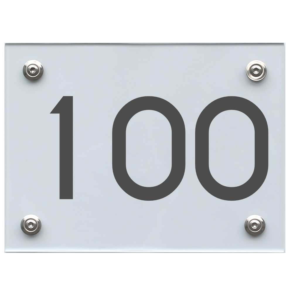 Hausnummernschild 100 dunkelgrau