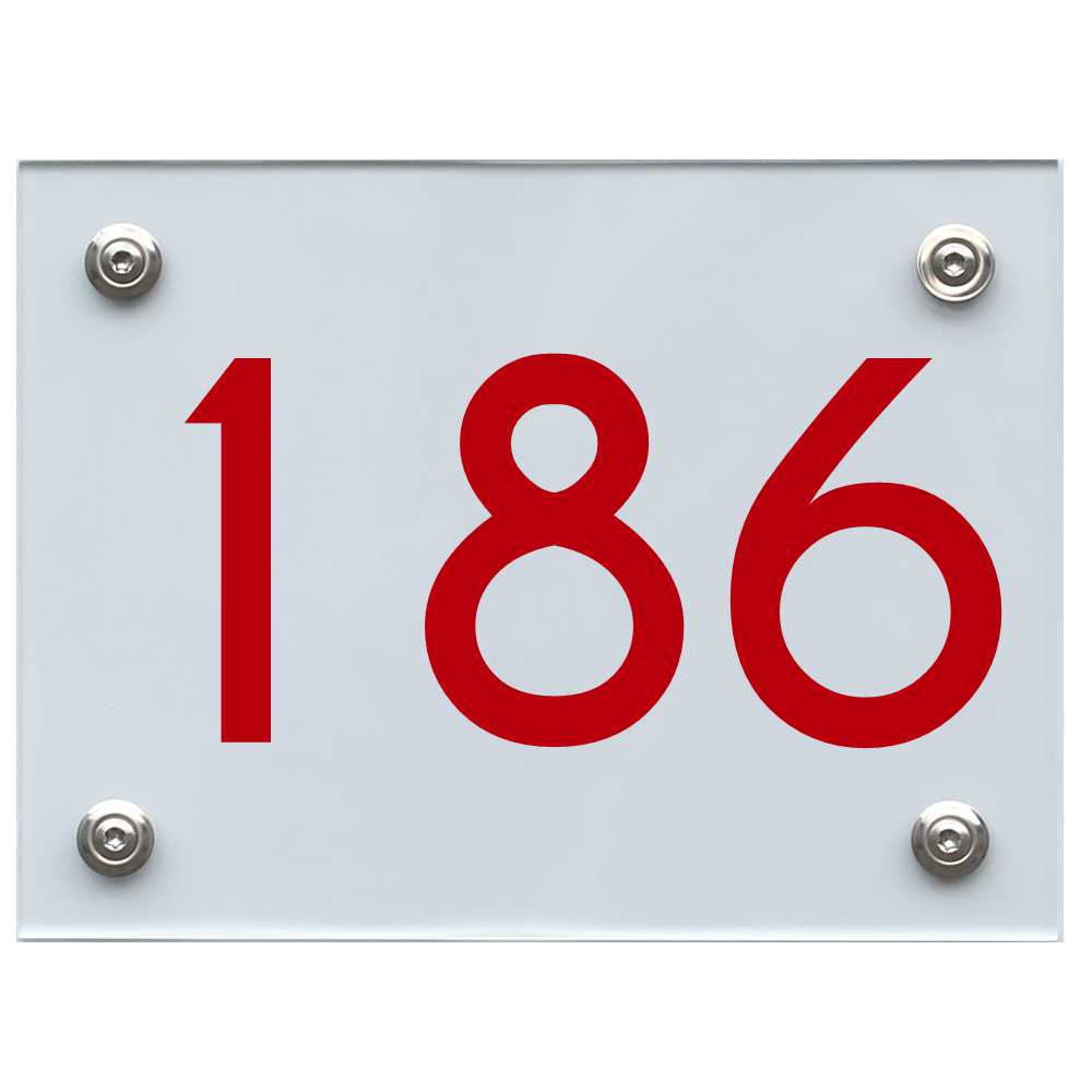 Hausnummernschild 186 rot