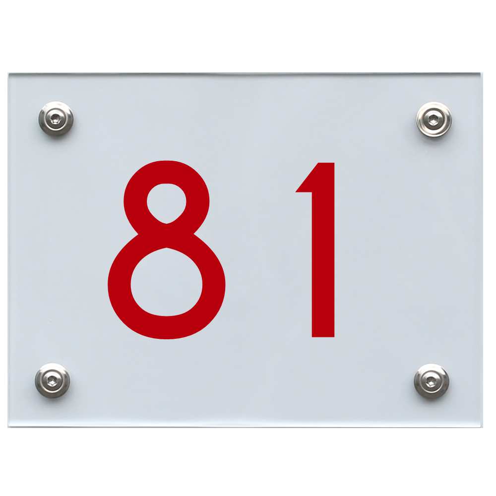 Hausnummernschild 81 rot
