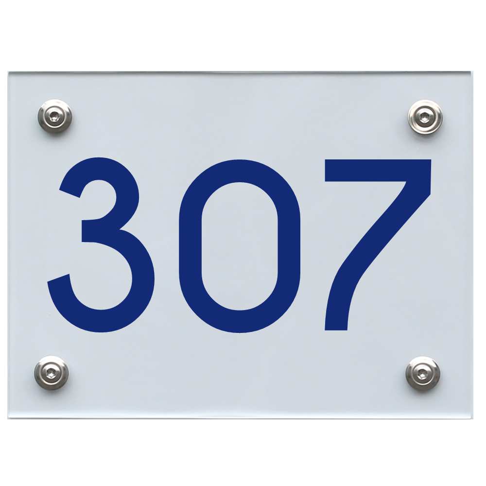 Hausnummernschild 307 blau