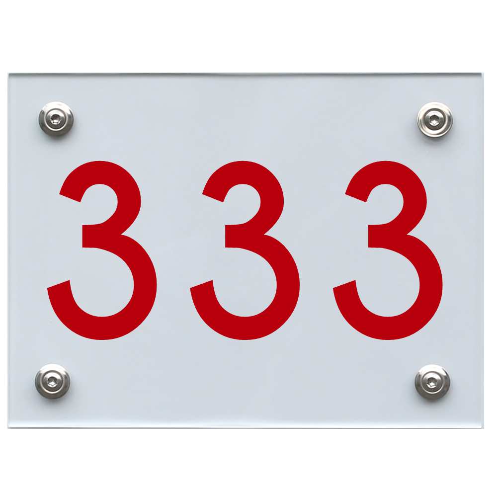 Hausnummernschild 333 rot