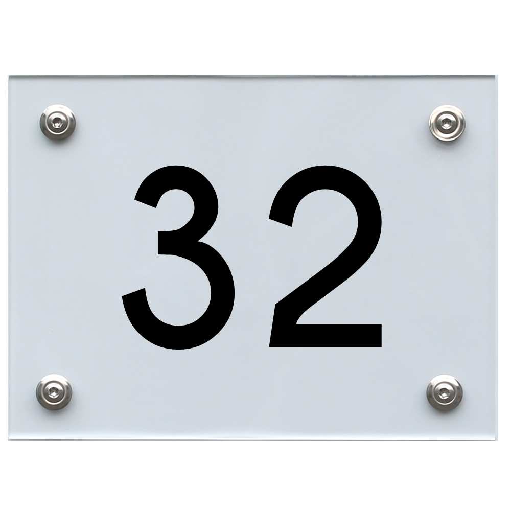 Hausnummernschild 32 schwarz