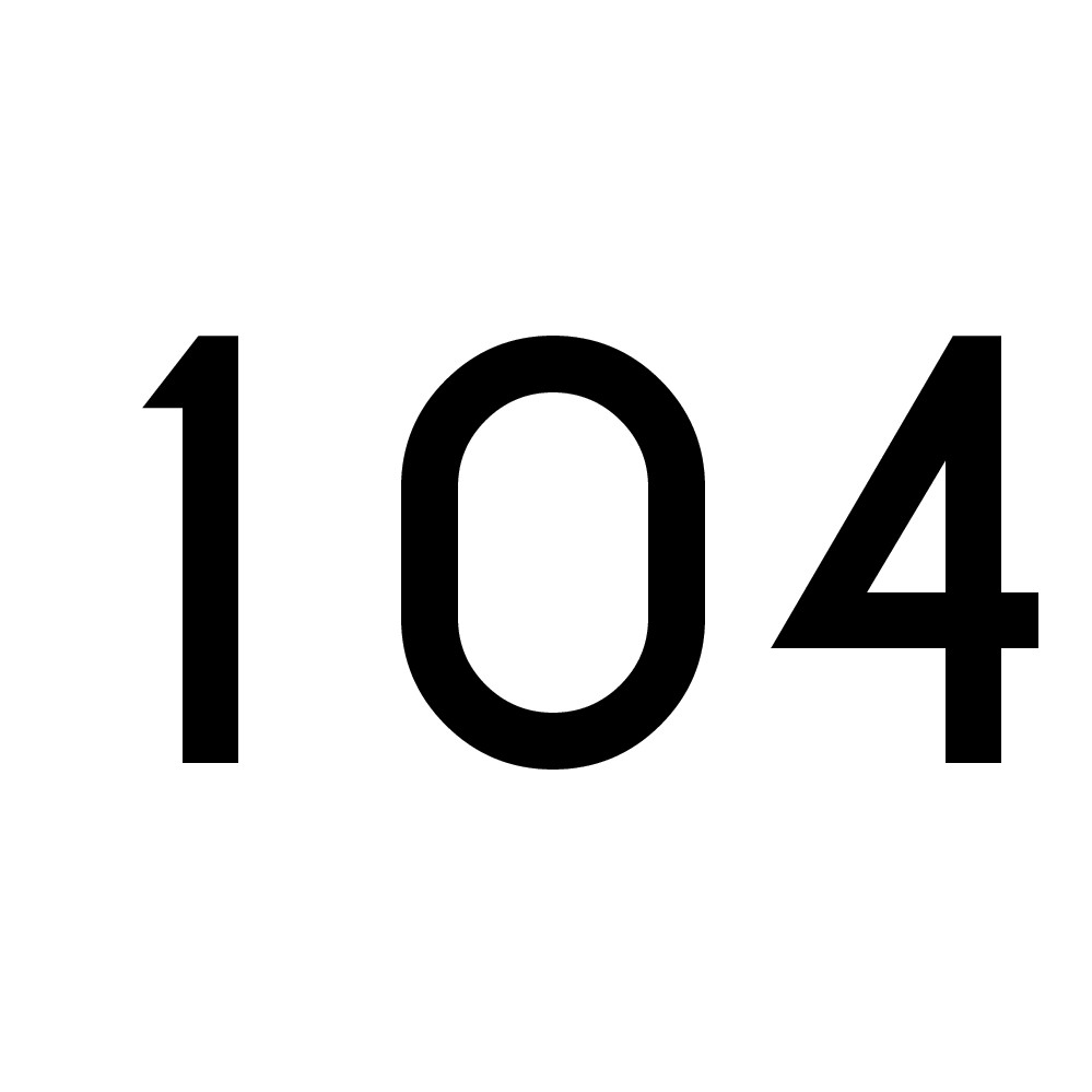 Hausnummer Aufkleber 104 schwarz