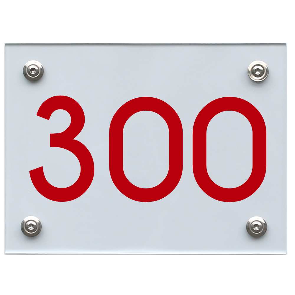 Hausnummernschild 300 rot