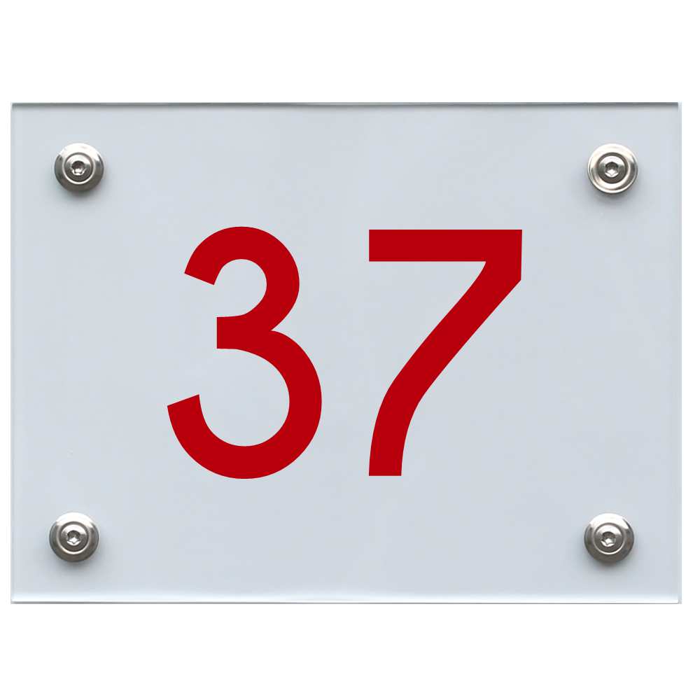 Hausnummernschild 37 rot