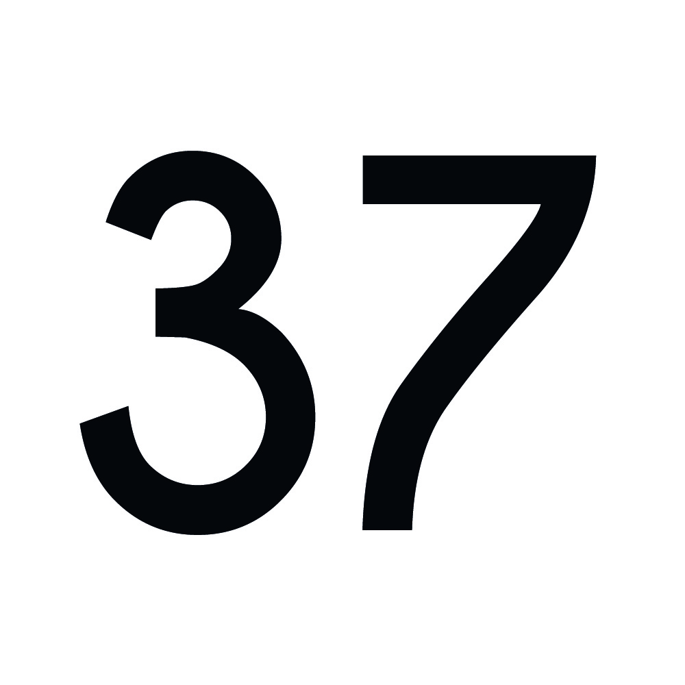 Zahlenaufkleber 37 schwarz