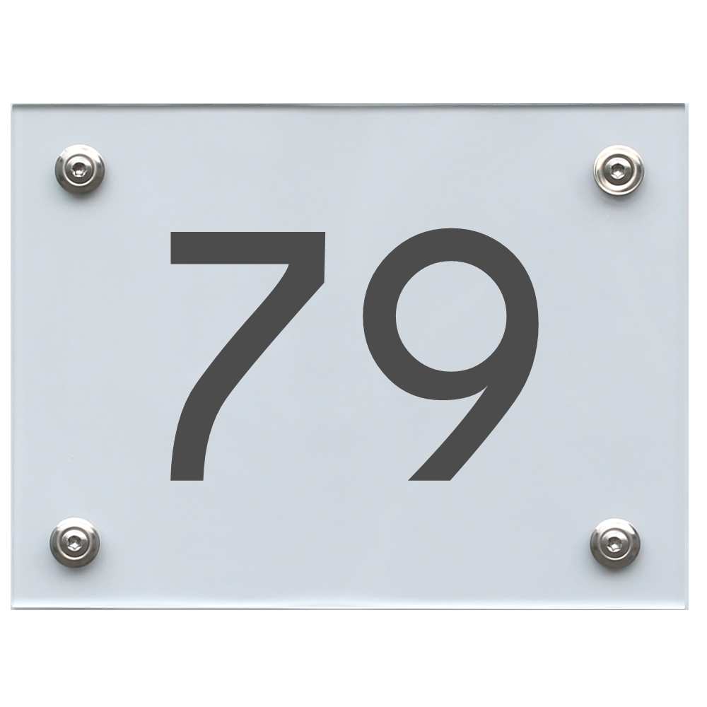Hausnummernschild 79 dunkelgrau