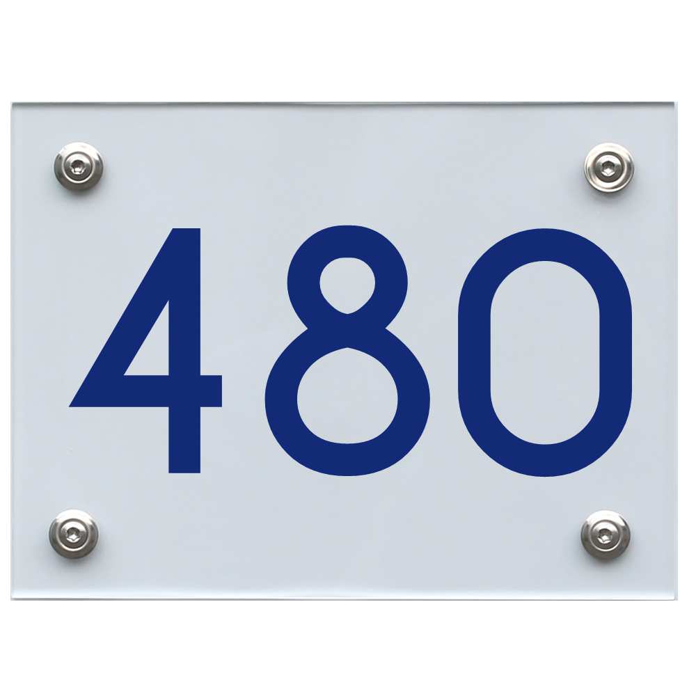 Hausnummernschild 480 blau