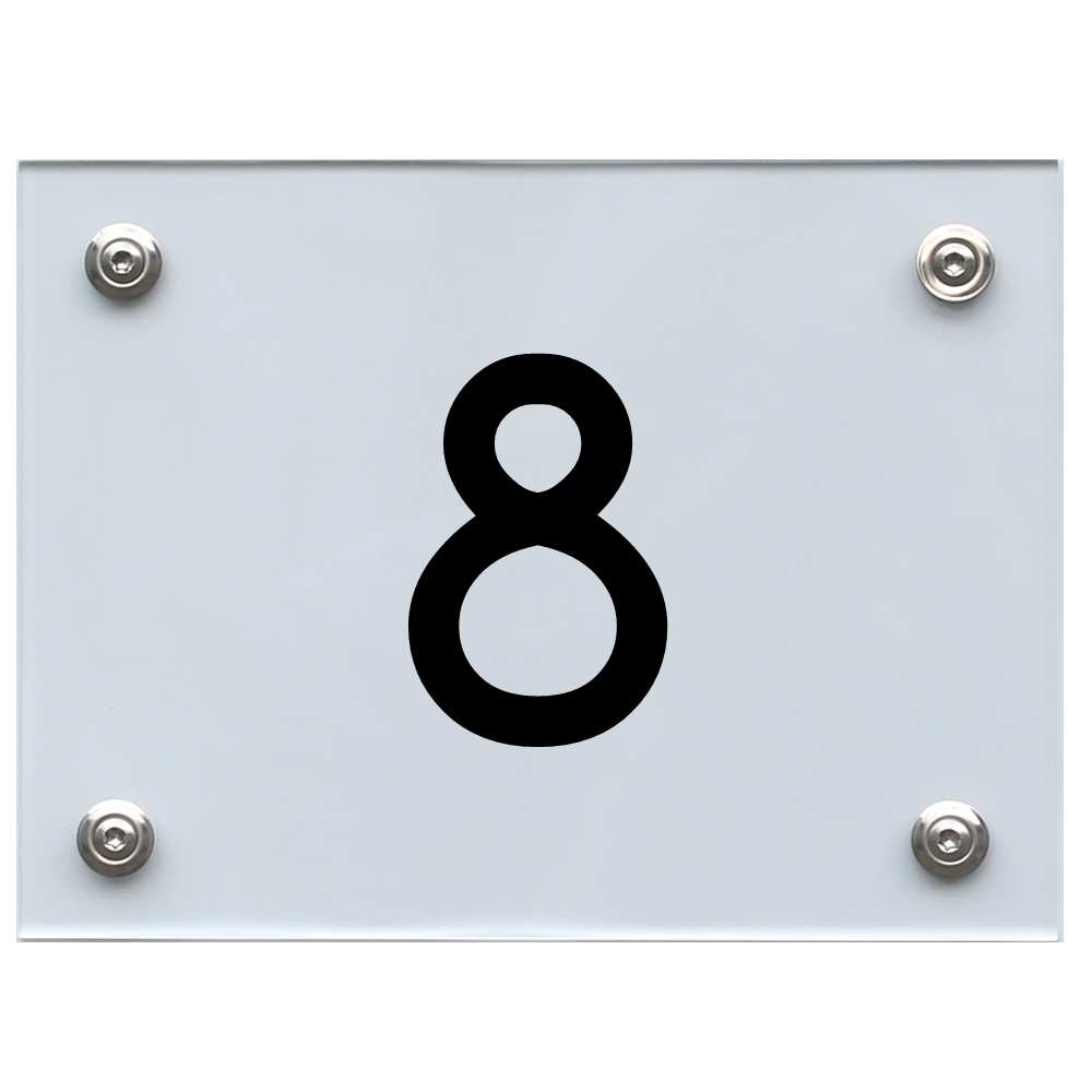 Hausnummernschild 8 schwarz