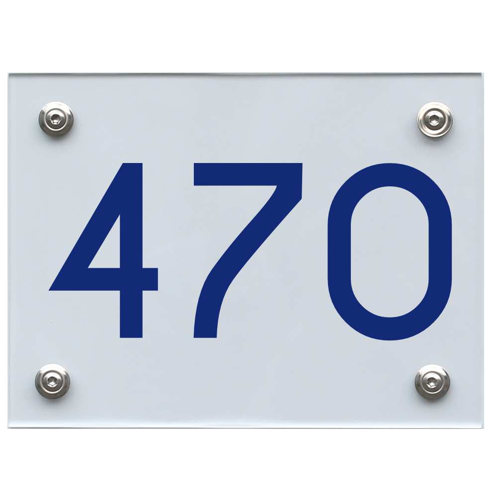 Hausnummernschild 470 blau