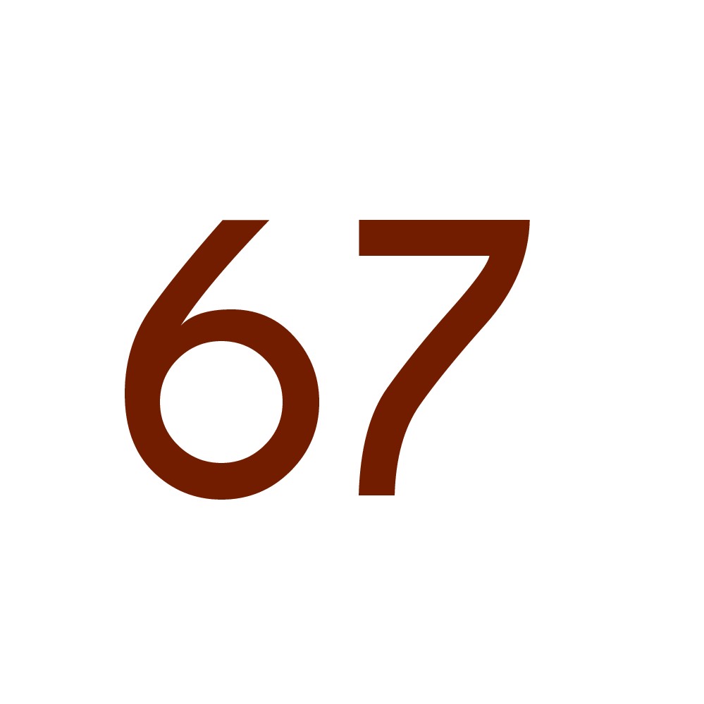 Hausnummer Aufkleber 67 kupfer