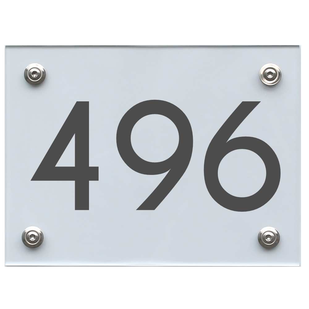 Hausnummernschild 496 dunkelgrau