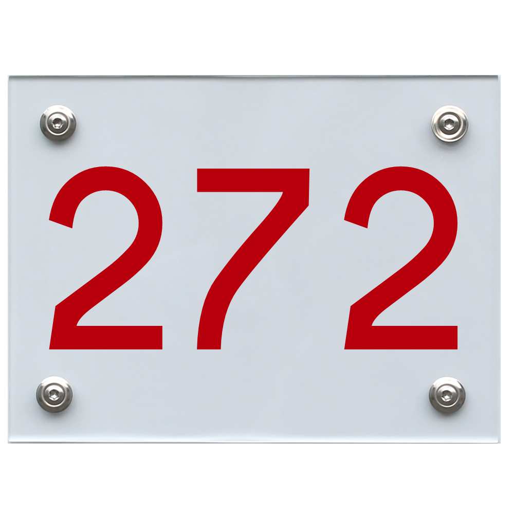 Hausnummernschild 272 rot