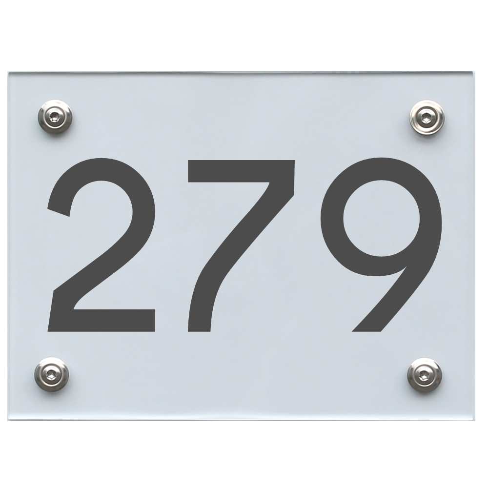 Hausnummernschild 279 dunkelgrau