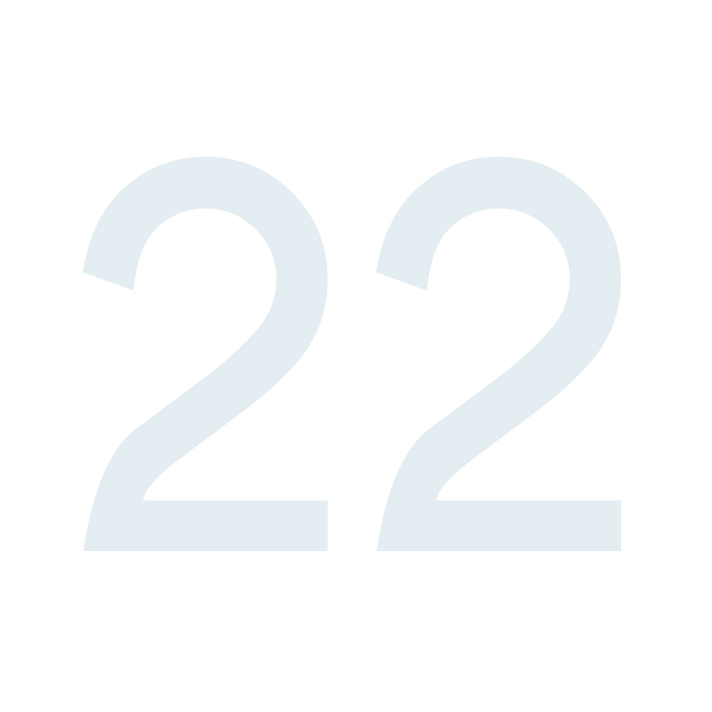 Zahlenaufkleber 22 weiß